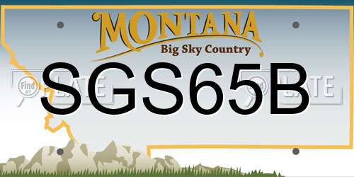 SGS65B Montana License Plate