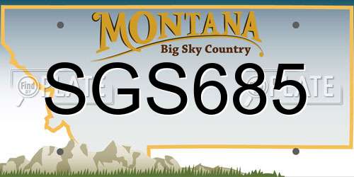 SGS685 Montana License Plate