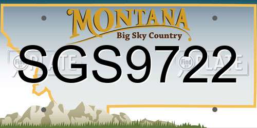 SGS9722 Montana License Plate