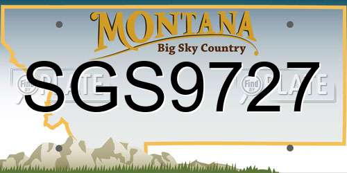 SGS9727 Montana License Plate