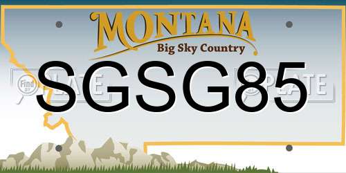 SGSG85 Montana License Plate