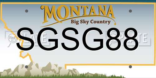 SGSG88 Montana License Plate