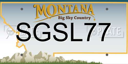 SGSL77 Montana License Plate