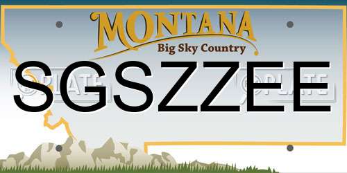 SGSZZEE Montana License Plate