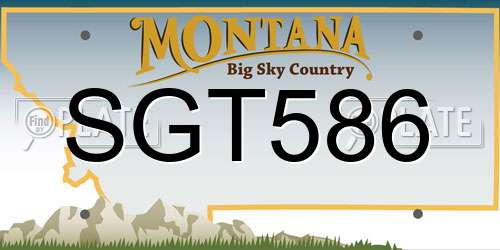 SGT586 Montana License Plate