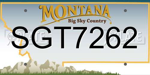 SGT7262 Montana License Plate