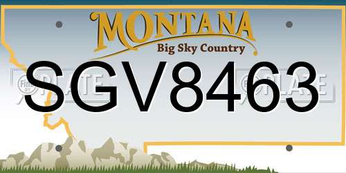 SGV8463 Montana License Plate