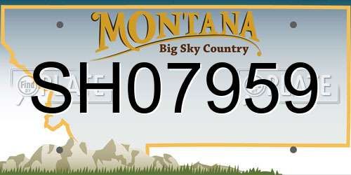SH07959 Montana License Plate