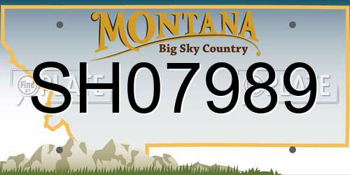 SH07989 Montana License Plate