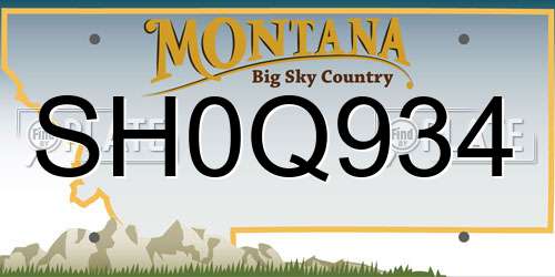 SH0Q934 Montana License Plate