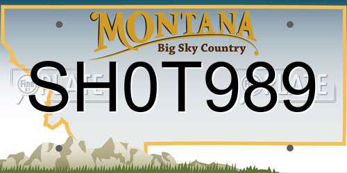 SH0T989 Montana License Plate