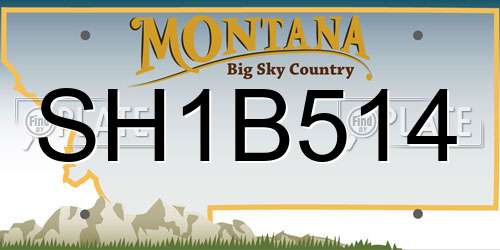 SH1B514 Montana License Plate