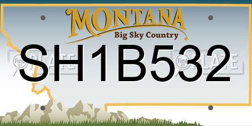 SH1B532 Montana License Plate