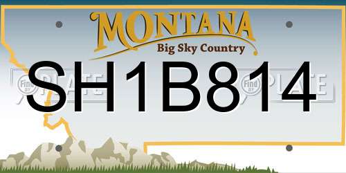 SH1B814 Montana License Plate
