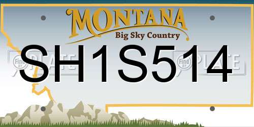 SH1S514 Montana License Plate