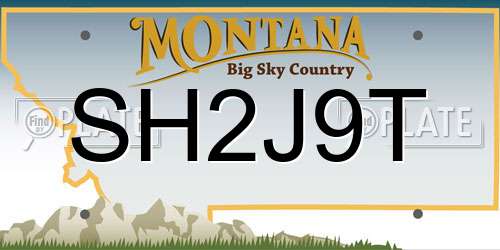 SH2J9T Montana License Plate
