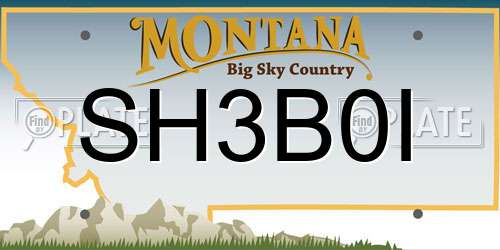 SH3B0I Montana License Plate
