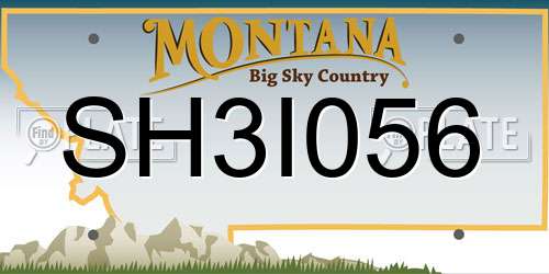 SH3I056 Montana License Plate