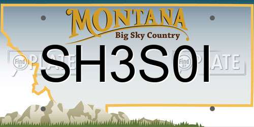 SH3S0I Montana License Plate