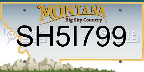 SH5I799 Montana License Plate