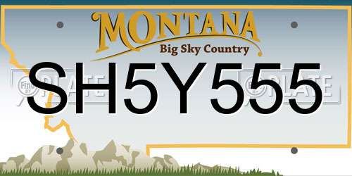 SH5Y555 Montana License Plate
