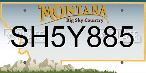 SH5Y885 Montana License Plate