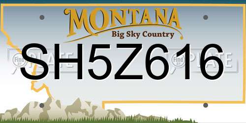 SH5Z616 Montana License Plate