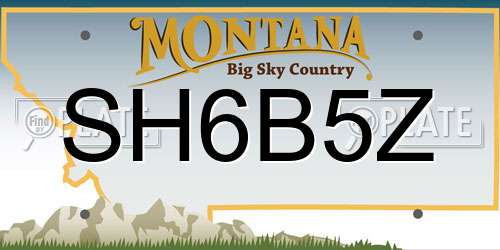 SH6B5Z Montana License Plate