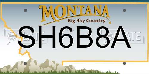 SH6B8A Montana License Plate