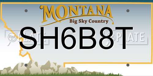 SH6B8T Montana License Plate