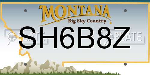SH6B8Z Montana License Plate