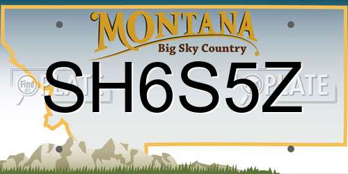 SH6S5Z Montana License Plate
