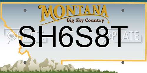 SH6S8T Montana License Plate
