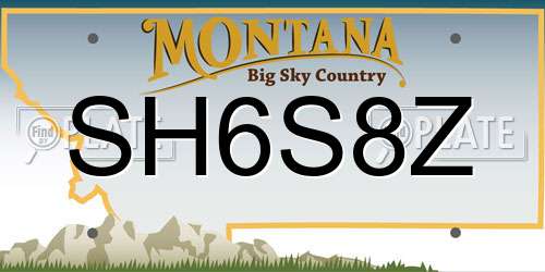 SH6S8Z Montana License Plate