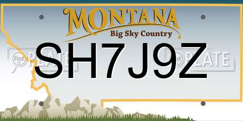 SH7J9Z Montana License Plate
