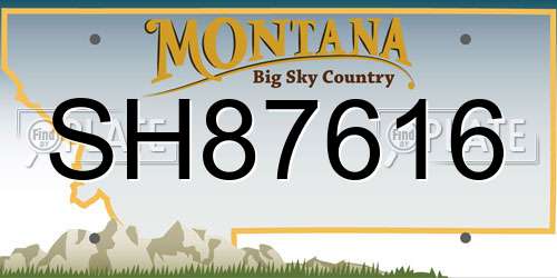 SH87616 Montana License Plate