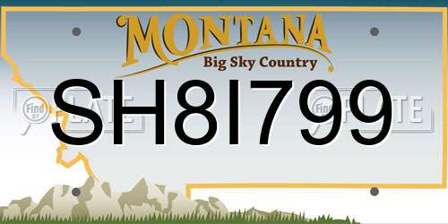 SH8I799 Montana License Plate