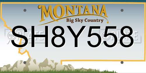 SH8Y558 Montana License Plate