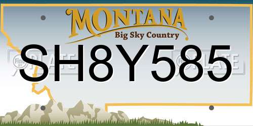 SH8Y585 Montana License Plate
