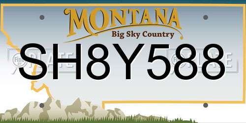 SH8Y588 Montana License Plate
