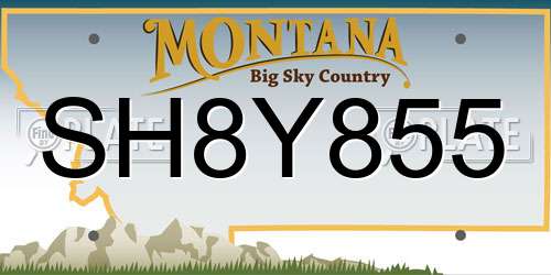 SH8Y855 Montana License Plate