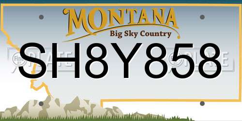 SH8Y858 Montana License Plate