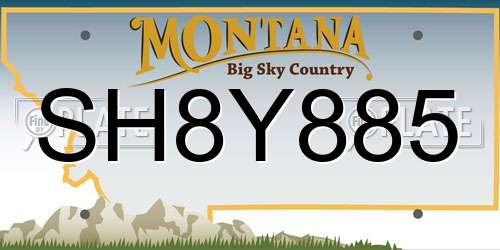 SH8Y885 Montana License Plate
