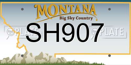 SH907 Montana License Plate