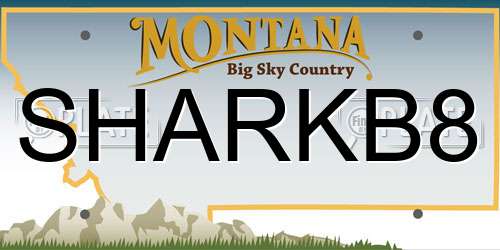 SHARKB8 Montana License Plate