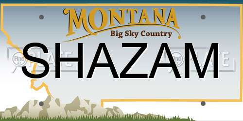 SHAZAM Montana License Plate