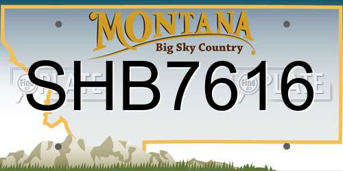 SHB7616 Montana License Plate