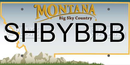 SHBYBBB Montana License Plate