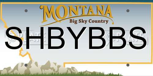 SHBYBBS Montana License Plate
