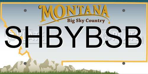 SHBYBSB Montana License Plate